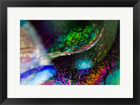 Framed Macro Of Colorful Glass 2 Print