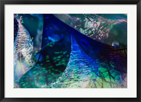 Framed Macro Of Colorful Glass 3 Print