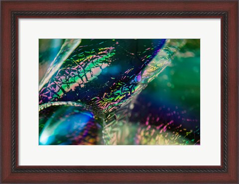 Framed Macro Of Colorful Glass 4 Print
