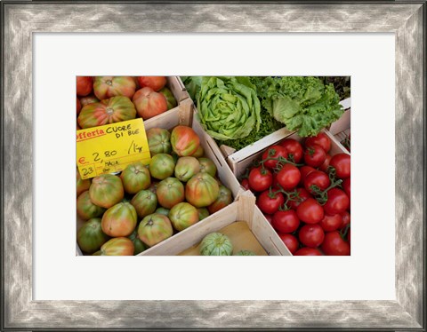 Framed Italy, Genoa Province, Rapallo Fresh Produce In Outdoor Market Print