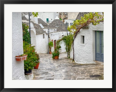 Framed Typical Trulli Houses In Alberobello Print