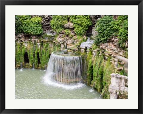 Framed Italy, Lazio, Tivoli, Villa d&#39;Este The Fontana Dell&#39;ovato Print