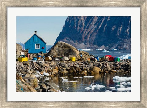 Framed Greenland, Uummannaq Ice Fills The Harbor Print