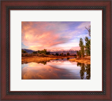 Framed California, Bishop Sierra Nevada Range Reflects In Pond Print