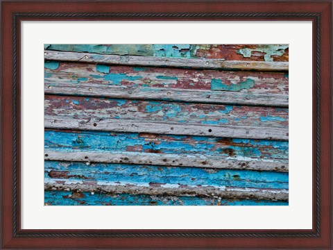 Framed Old Wooden Fishing Boat, California Print