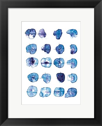 Framed Indigo Pattern Print