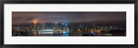Framed Vancouver Night Panorama Print