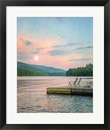 Framed Dock at Sunset Print