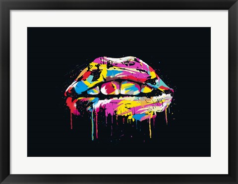 Framed Colorful Lips Print
