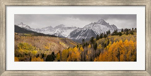 Framed Colorado, San Juan Mountains, Panoramic Of Storm Over Mountain And Forest Print