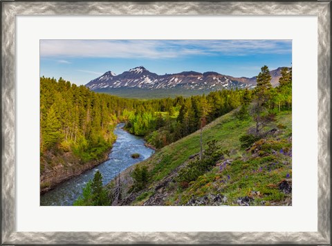Framed South Fork Of The Two Medicine River In The Lewis And Clark National Forest, Montana Print