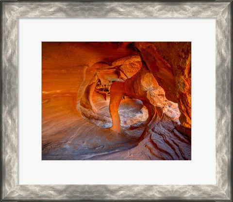 Framed Nevada, Overton, Valley Of Fire State Park Multi-Colored Rock Formation Print
