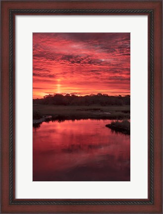 Framed New Jersey, Cape May, Sunrise On Creek Print