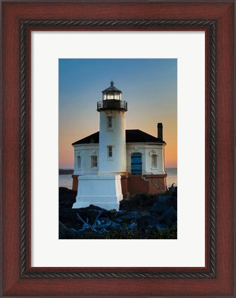 Framed Evening Light On Coquille River Lighthouse, Bullards Oregon State Park, Oregon Print