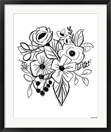 Framed Flower Sketch Print
