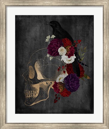 Framed Skull Raven Print