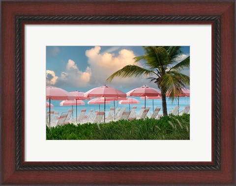 Framed Pink Umbrella Print