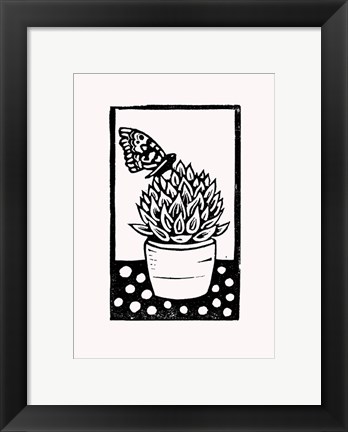 Framed Black Succulent Print