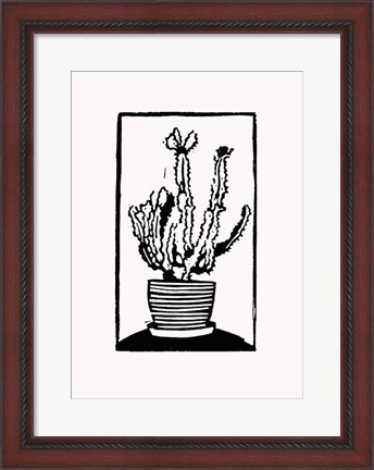 Framed Black Cactus Print