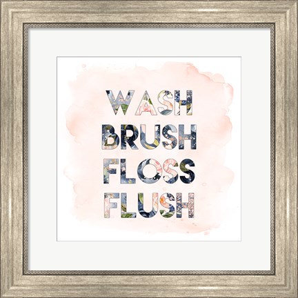 Framed Wash, Brush, Floss, Flush Print
