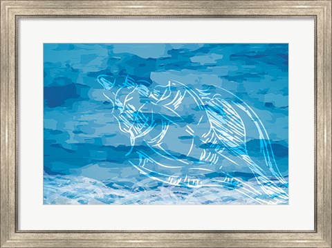 Framed Blue Coastal Print
