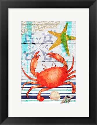 Framed New England Crab Print