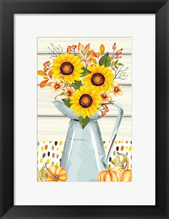Framed Pumpkins and Sunflowers Print
