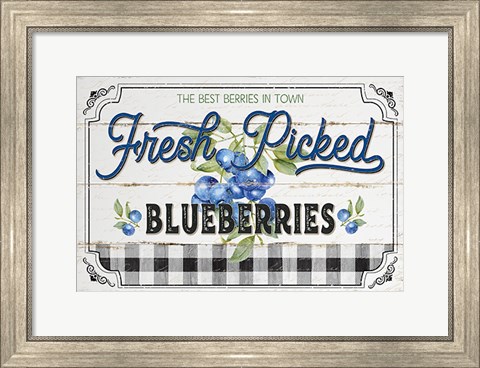 Framed Blueberries Print