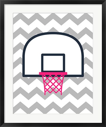 Framed Basketball Hoop Print
