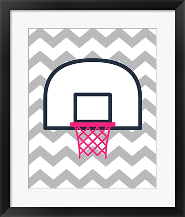 Framed Basketball Hoop Print