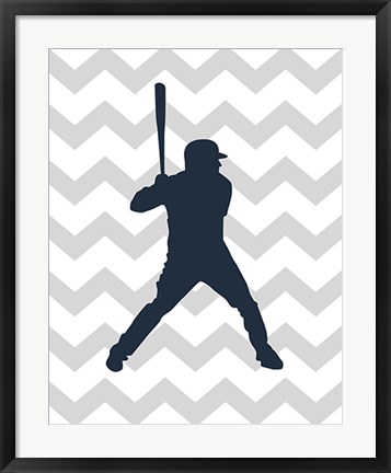 Framed Baseball Chevron Print
