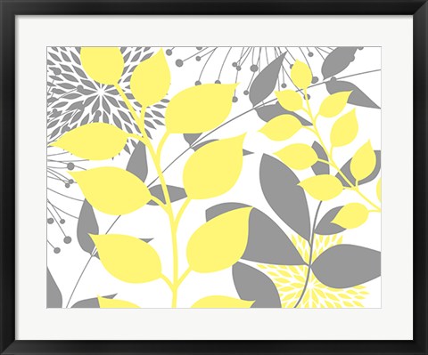 Framed Yellow Foliage Floral III Print