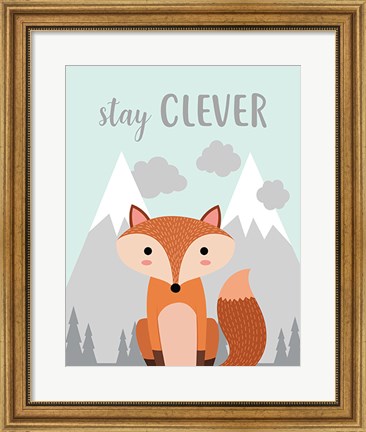 Framed Stay Clever Fox Print