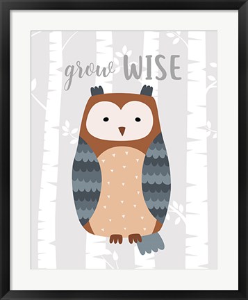Framed Grow Wise Owl Print