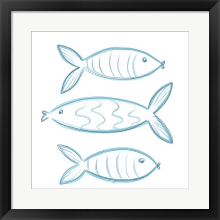 Framed 3 Fish Print