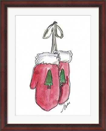 Framed Red Mittens Print