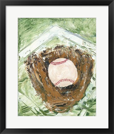 Framed Baseball &amp; Glove Print