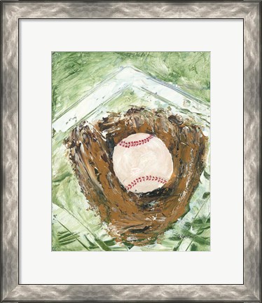 Framed Baseball &amp; Glove Print