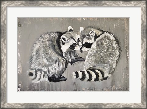 Framed Two Raccoons Print