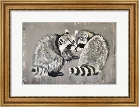 Framed Two Raccoons Print