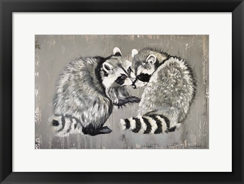 Framed Two Raccoons Print
