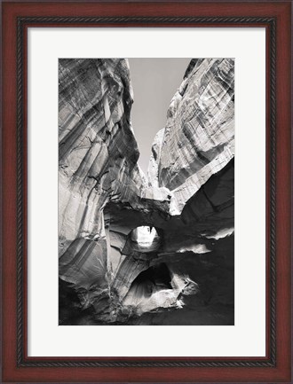 Framed Neon Canyon I BW Print