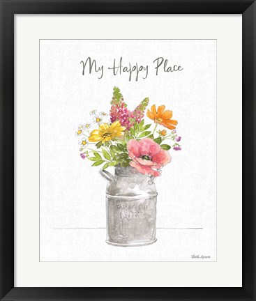 Framed Farmhouse Floral VIII Print