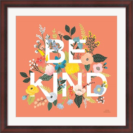 Framed Wild Garden I Be Kind Print