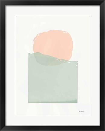 Framed Buoyant Pink and Green Print