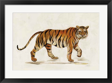 Framed Walking Tiger Light Print