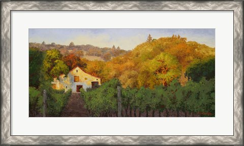 Framed Ochre Hillside Print