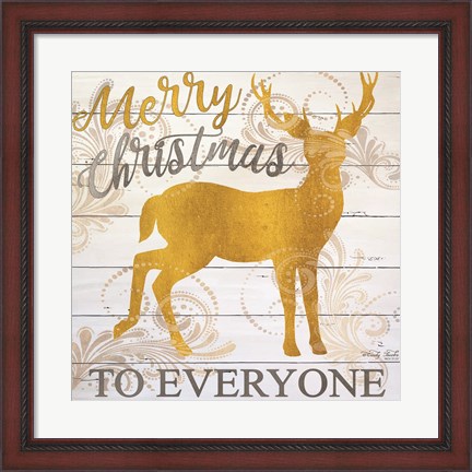 Framed Merry Christmas Deer Print