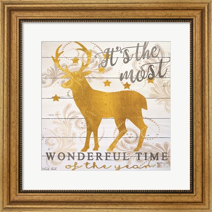 Framed It&#39;s the Most Wonderful Time Deer Print