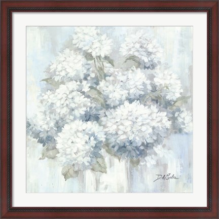 Framed White Hydrangeas Print